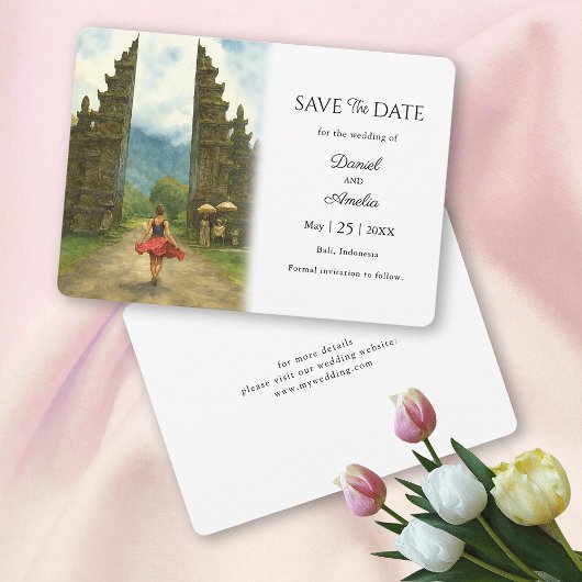 Bali Indonesië Bestemming Huwelijk Save The Date