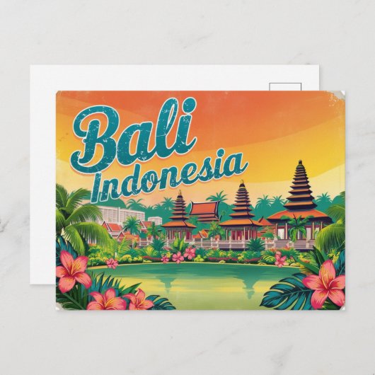 Bali, Indonesië Briefkaart (Voorkant / Achterkant)