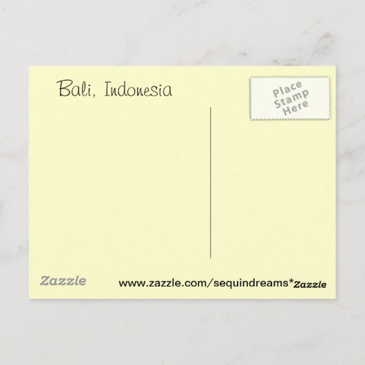 Bali Indonesië Briefkaart (Achterkant)