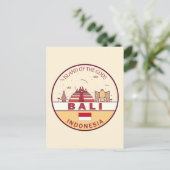 Bali Indonesië City Skyline Embleem Briefkaart (Staand voorkant)