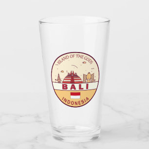 Bali Indonesië City Skyline Embleem Glas