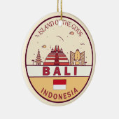 Bali Indonesië City Skyline Embleem Keramisch Ornament (Rechts)