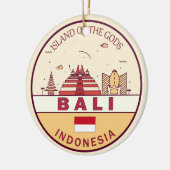 Bali Indonesië City Skyline Embleem Keramisch Ornament (Links)