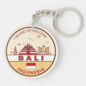 Bali Indonesië City Skyline Embleem Sleutelhanger (Achterkant)