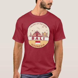Bali Indonesië City Skyline Embleem T-shirt