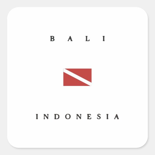 Bali Indonesië Duikvlag Vierkante Sticker (Voorkant)