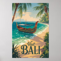 Bali Indonesië Illustratie Reis Kunst Vintage
