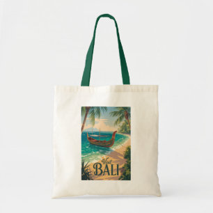 Bali Indonesië Illustratie Reis Kunst Vintage Tote Bag