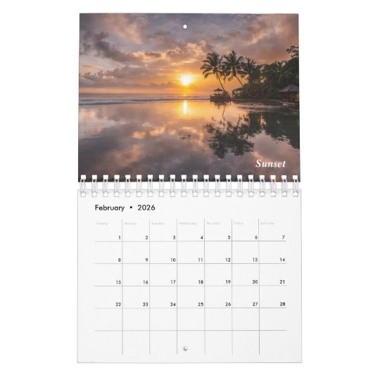 Bali Indonesië is Paradise Island 12 maand Kalender (Feb 2026)