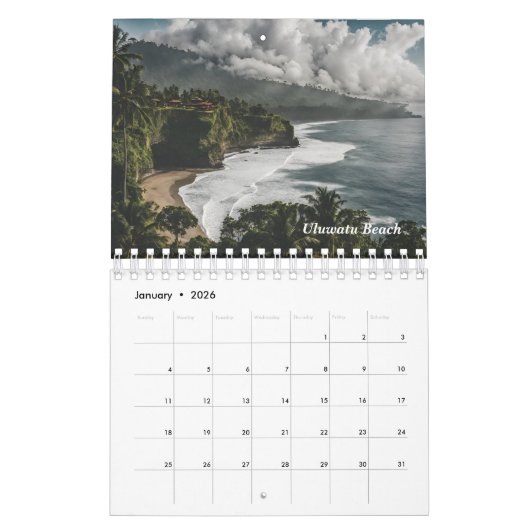 Bali Indonesië is Paradise Island 12 maand Kalender (Jan 2026)