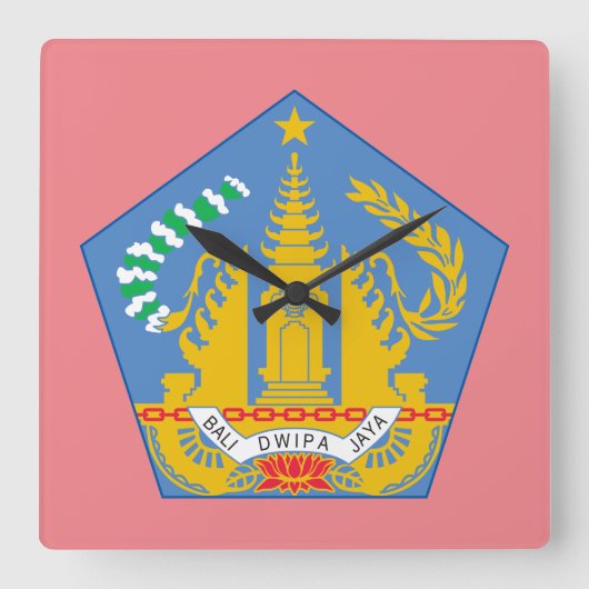 Bali, Indonesië (Kleine Soenda-eilanden) Vierkante Klok (Voorkant)