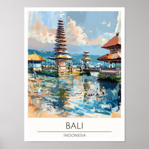 Bali Indonesië Kunst Illustratie Reizen Poster