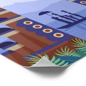 Bali Indonesië Kunst Reizen Illustratie Poster (Hoek)