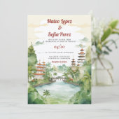 Bali Indonesië Landschap Bestemming Bruiloft Kaart (Staand voorkant)