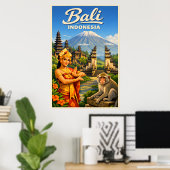 Bali Indonesië - Oude Reisposter Poster (Thuiskantoor)