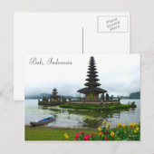 Bali, Indonesië - Pura Ulun Danu, Bratan-meer Briefkaart (Voorkant / Achterkant)