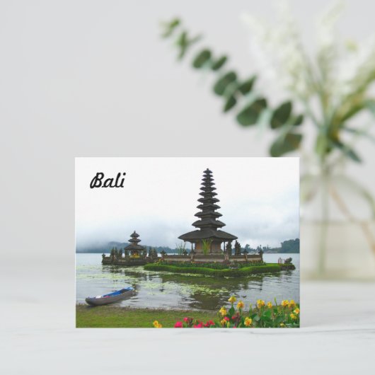 Bali, Indonesië - Pura Ulun Danu, Bratan-meer Briefkaart (Staand voorkant)