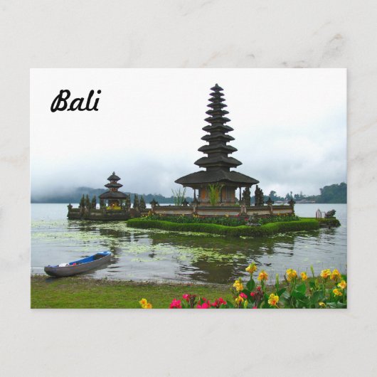 Bali, Indonesië - Pura Ulun Danu, Bratan-meer Briefkaart (Voorkant)