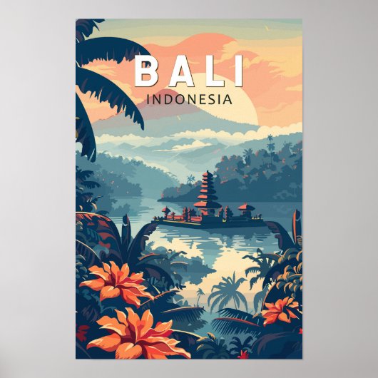 Bali Indonesië Reis Kunst Vintage Poster (Voorkant)