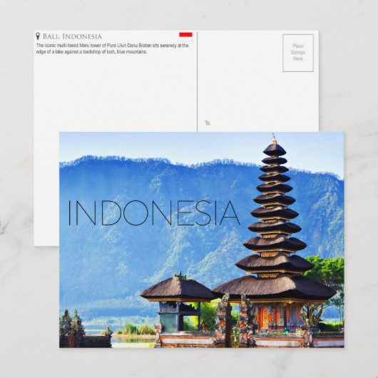 Bali, Indonesië Reisansichtkaart Briefkaart (Voorkant / Achterkant)