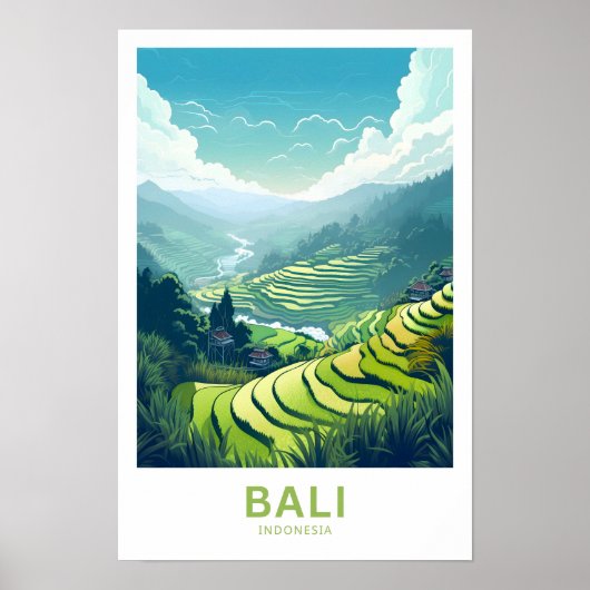 Bali Indonesië Reisprint Poster (Voorkant)