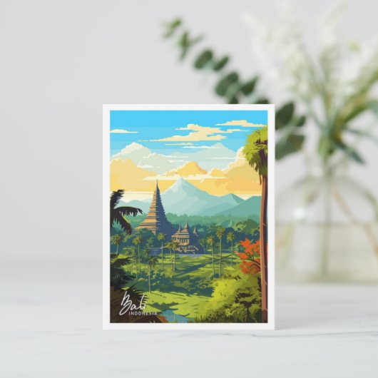 Bali Indonesië reizen  illustratie Briefkaart (Staand voorkant)