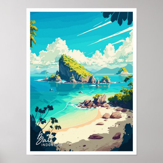 Bali Indonesië Reizen Illustratie Poster (Voorkant)