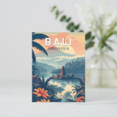 Bali Indonesië Reizen Kunst Vintage Briefkaart (Staand voorkant)