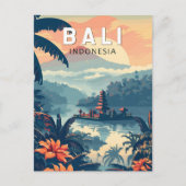 Bali Indonesië Reizen Kunst Vintage Briefkaart (Voorkant)