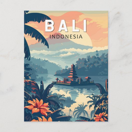 Bali Indonesië Reizen Kunst Vintage Briefkaart (Voorkant)