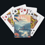 Bali Indonesië Reizen Kunst Vintage Pokerkaarten<br><div class="desc">Bali retro vector reisontwerp. Bali is een eiland in Zuidoost-Azië dat bekend staat om zijn stranden,  tempels en cultuur. Het is ook de thuisbasis van zeeleven,  safariparken en kunst.</div>