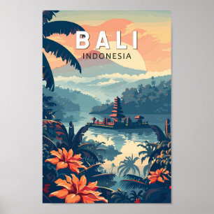 Bali Indonesië Reizen Kunst Vintage Poster