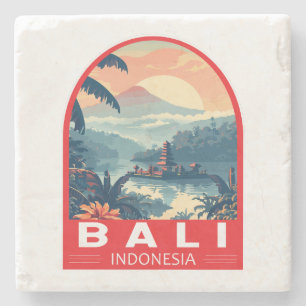 Bali Indonesië Reizen Kunst Vintage Stenen Onderzetter