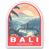 Bali Indonesië Reizen Kunst Vintage Sticker (Voorkant)