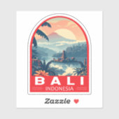 Bali Indonesië Reizen Kunst Vintage Sticker (Vel)