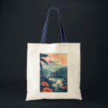 Bali Indonesië Reizen Kunst Vintage Tote Bag<br><div class="desc">Bali retro vector reisontwerp. Bali is een eiland in Zuidoost-Azië dat bekend staat om zijn stranden,  tempels en cultuur. Het is ook de thuisbasis van zeeleven,  safariparken en kunst.</div>