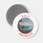 Bali Indonesië Retro Noodlijdende Cirkel Magneet (Voorkant / Achterkant)