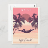 Bali Indonesië Roze strandreizen Briefkaart (Voorkant / Achterkant)