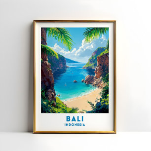 Bali Indonesië Strand Reisposter Kunst Poster