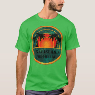 Bali Indonesië Strand  Retro Zonsondergang T-shirt