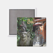 Bali Indonesië Tempel Aap en standbeelden Magneet (Voorkant / Achterkant)