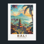 Bali Indonesië Tempels Reizen Kunst Vintage Briefkaart<br><div class="desc">Bali retro vector reisontwerp. Bali is een eiland in Zuidoost-Azië dat bekend staat om zijn stranden,  tempels en cultuur. Het is ook de thuisbasis van zeeleven,  safariparken en kunst.</div>