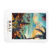 Bali Indonesië Tempels Reizen Kunst Vintage Magneet (Horizontaal)