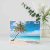 Bali Indonesië Tropical Beach Palm Tree Travel Briefkaart (Staand voorkant)