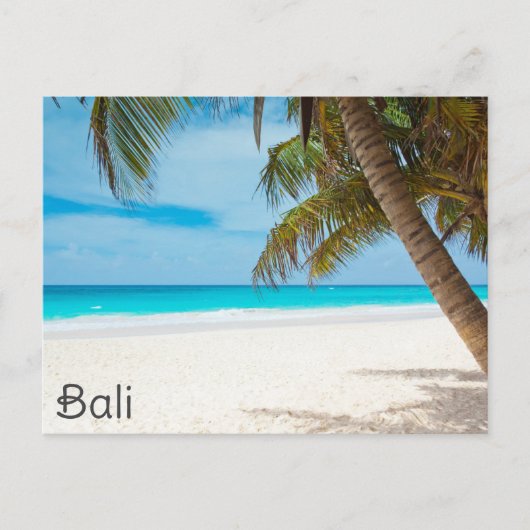 Bali Indonesië Tropical Beach Palm Tree Travel Briefkaart (Voorkant)