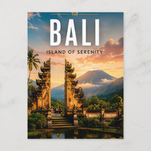 🌺 Bali Indonesië Tropische Tempel Briefkaart