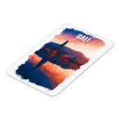 Bali Indonesië Ulun Danu Beratan Waterverf Magneet (Linkerzijde)