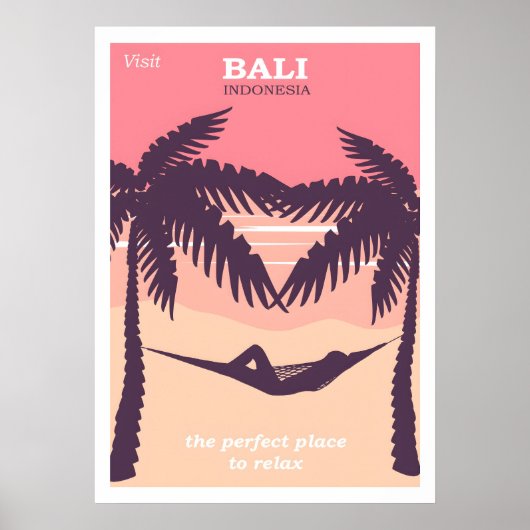 Bali Indonesië vintage poster (Voorkant)