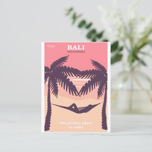 Bali Indonesië vintage poster Briefkaart (Staand voorkant)