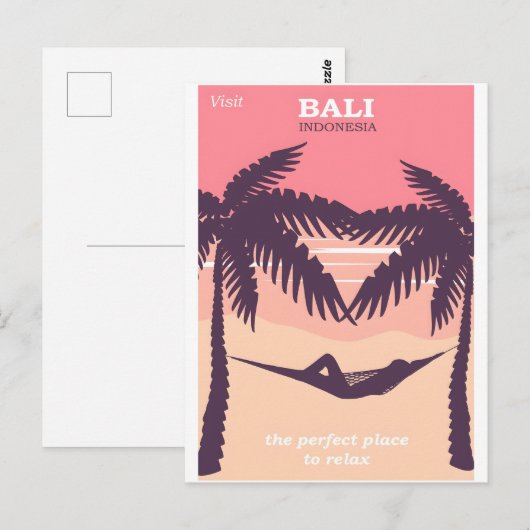 Bali Indonesië vintage poster Briefkaart (Voorkant / Achterkant)